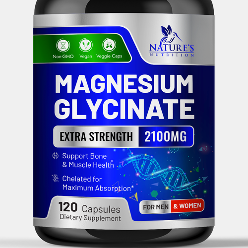 Natural Magnesium Glycinate Design needed for Nature's Nutrition Design by TUNSAY