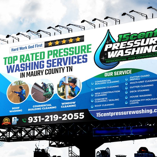 Modern Pressure Washing Billboard Design by Sketch Media™