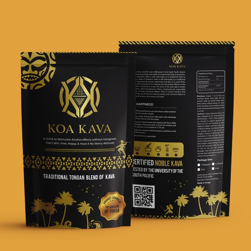 We need a powerful design for our Amazing Kava powder. Design by Web Hub Solution