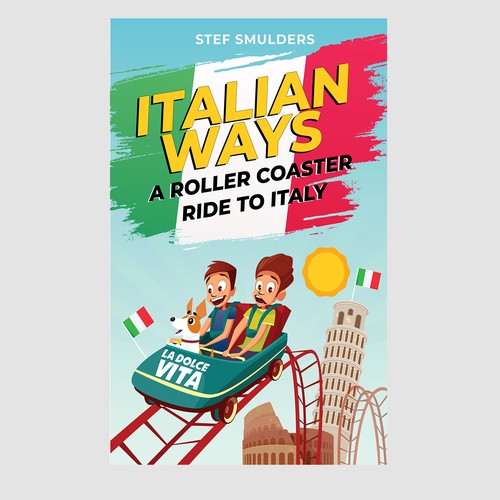 Funny Book Cover Illustration about Italy Design by EsoWorld