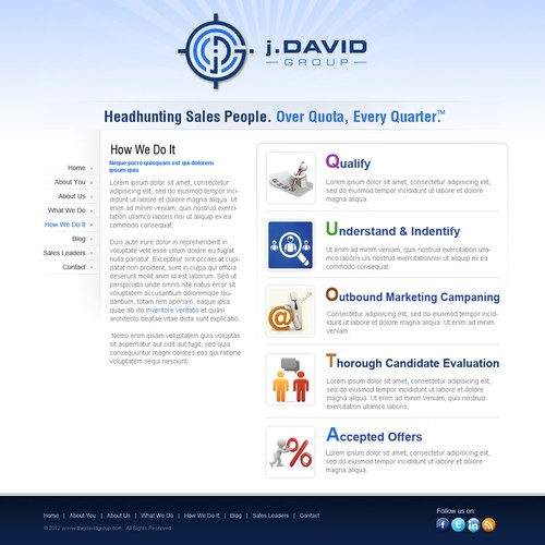 j. David Group needs a new website design Diseño de racob
