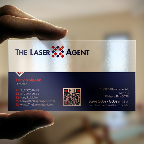 Create a modern, memorable business card for The Laser Agent! Design by ™SF_Design™