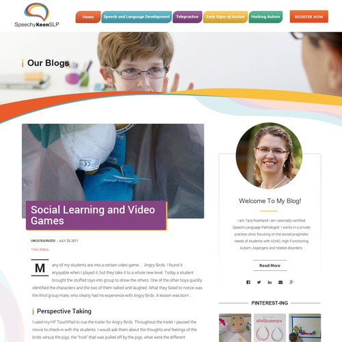 Professional but Friendly Speech Therapy website design Design by Gendesign