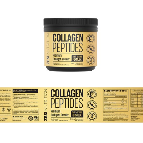 Design an attention grabbing, modern label for our collagen supplement Design by Imee008