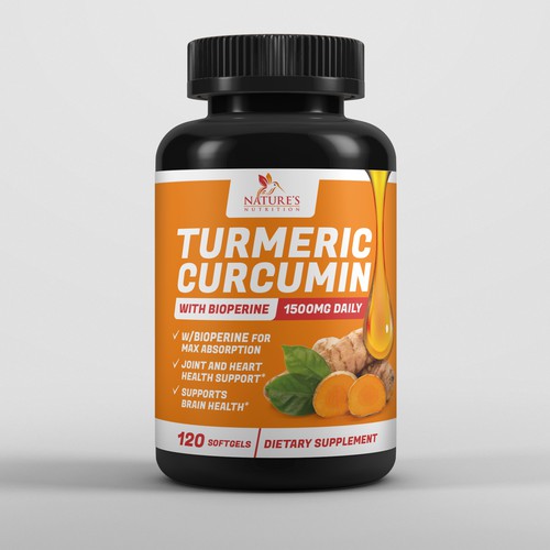 Nature's Nutrition - Needs a Colorful Turmeric Product Label Design by EffieK