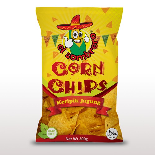 Label for El Sombrero's corn chips Ontwerp door Priyo