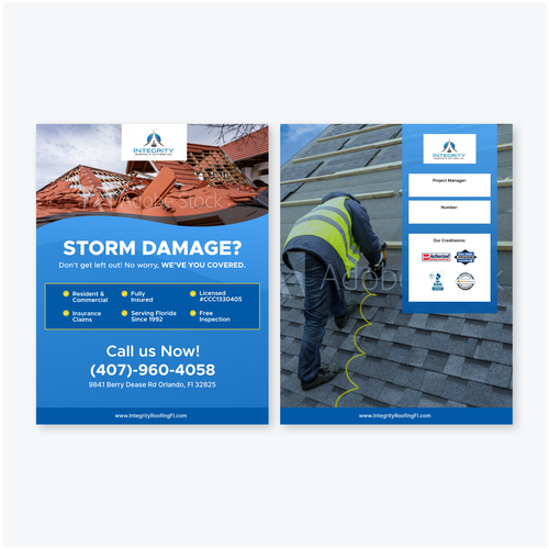 コンペ「Roofing Company Storm Damage Flyer」のデザイン by Assaivさん 