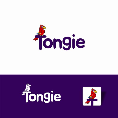 Design di Design Tongie's brand which is an A.I. boosted, language teaching mobile app di Logood.id