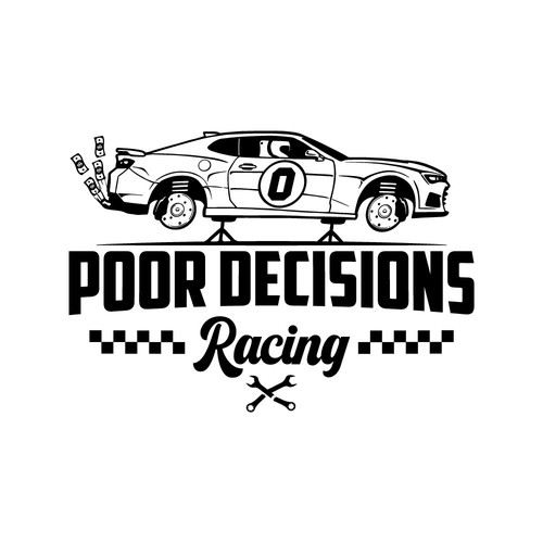 Funny Logo for a (not) competitive race car team! Design by AlarArtStudio™