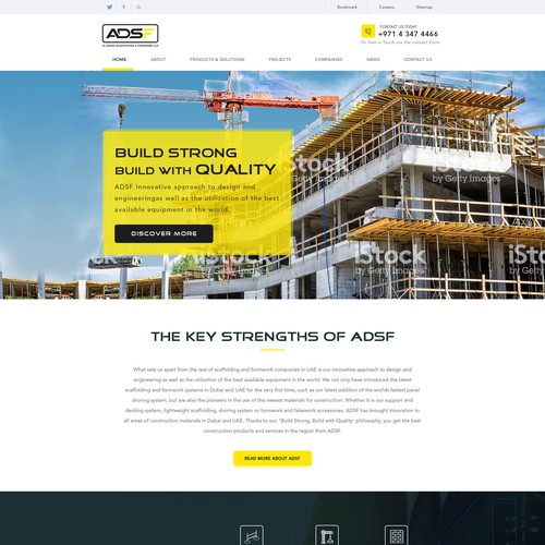 Construction Company Website Design Design réalisé par Bright_Designer