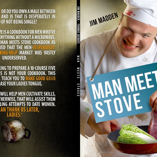 "Man Meets Stove" needs a Book Cover Design by Venanzio