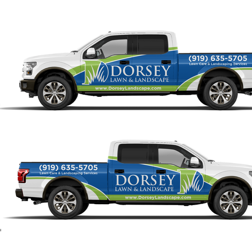 Lawn Care Truck Wrap Design - Ford F150 Crew Cab Design by theANUNGs