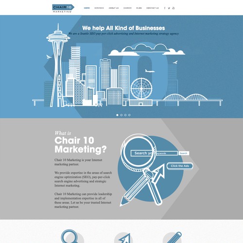 Create a memorable and modern website for Chair 10 Marketing  page