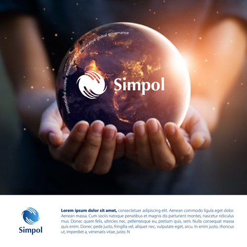 Simpol: A unique global citizens' initiative with the tagline "Only together can we save our world" Diseño de Eh! Studio