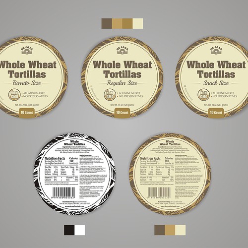 Create a new label for our natural tortillas Diseño de VEBO