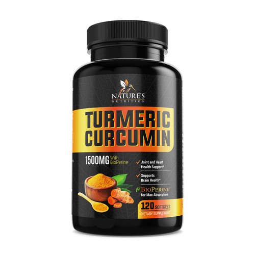 Nature's Nutrition - Needs a Colorful Turmeric Product Label Design by UniqueHub