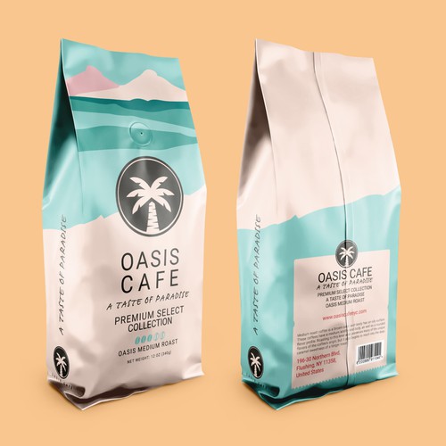 OASIS CAFE COFFEE BEAN PACKAGING DESIGN Design by suraiatonna