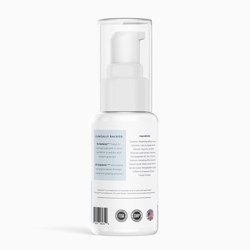 Hair Care Serum Label - Anti Gray Hair Serum Design by rendy_