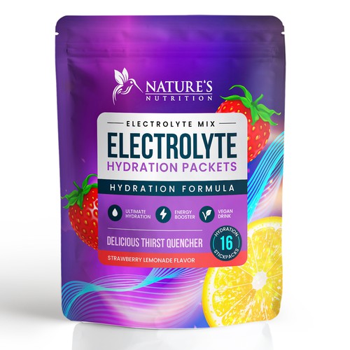 Refreshing Hydration Electrolytes Design Needed for Nature's Nutrition Design by Davi Giolo ★