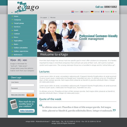 Design by andy77 titled "Redesign of existing website"