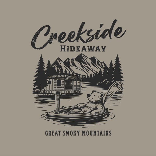 Vintage style outdoor adventure T Shirt for Cabin Rental Company
