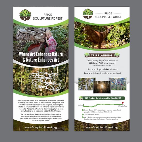 Enticing Rack Card for Unique and Fun Sculpture Park Nature Preserve Design by Dzine Solution