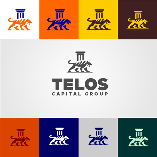 Professional, modern style logo with either "Telos" or "Telos Capital Group" written next to it roughly the same size Design by fer