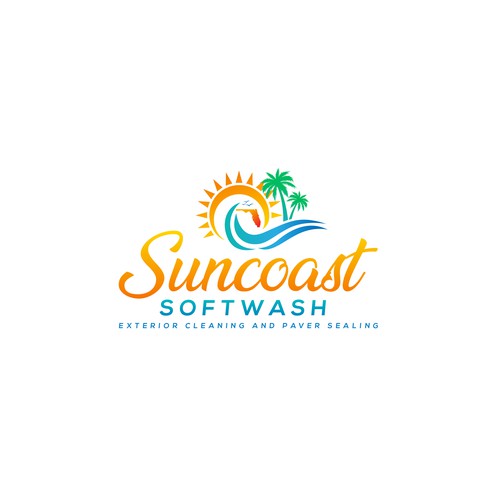 A logo for a softwash company that is appealing and inviting Design by CreCreature