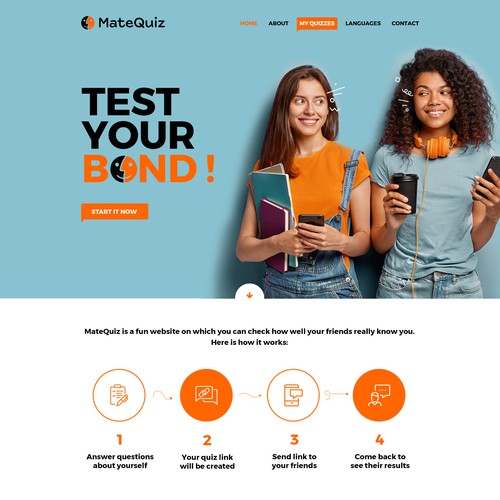 Redesign of a very popular quiz site (MateQuiz.com) Diseño de Habisoft ( ͡° ͜ʖ ͡°)