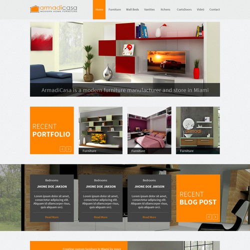 Custom Furniture Modern Furniture Website Landing Page Design