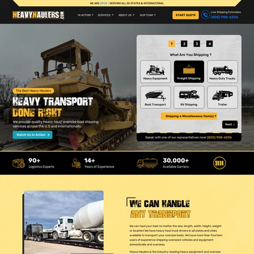 Strong Homepage Design Needed For Tough Heavy Haul Website Design by RWI⚡