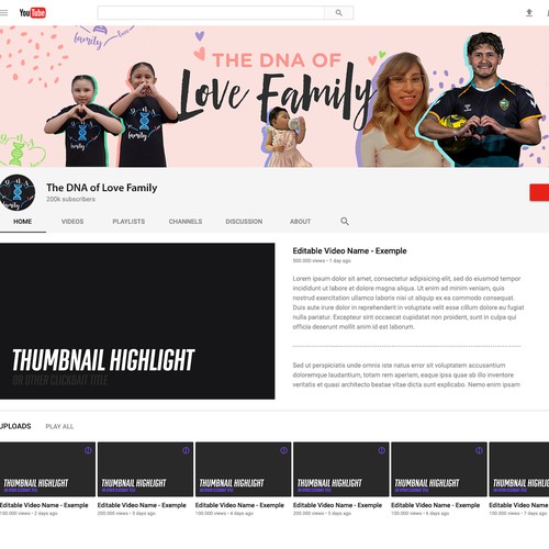 Diseño de Take on this family task and help my YouTube family Channel get started. de Point Blank