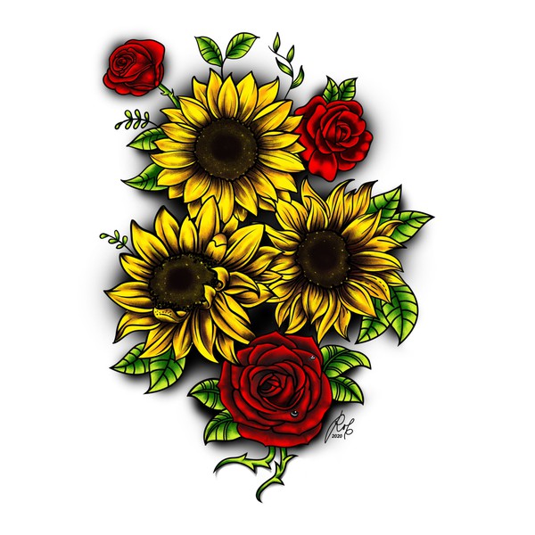 Scar tattoo cover design