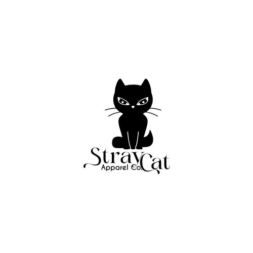 Logo for Stray Cat Apparel Co. - Clothing brand that donates 100% to saving cats! Design by BlacKing