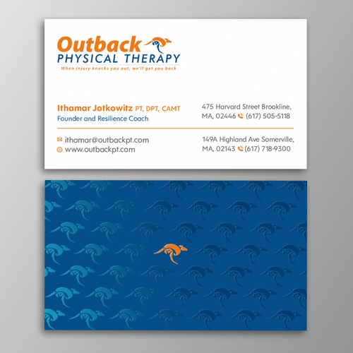 Business card for 2 clinic physical therapy office Design by Design sp