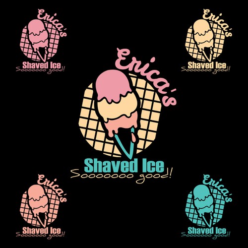 Create a striking Shaved Ice Illustration for Erica's Shaved Ice Logo