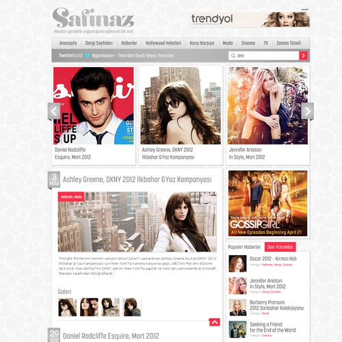 website design for Safinaz.com Design by logopoly