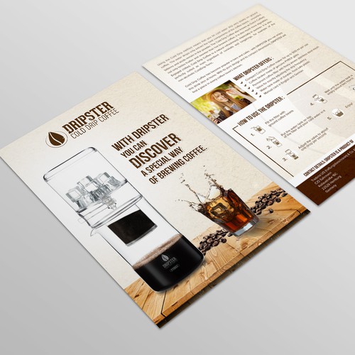 DRIPSTER Cold Drip Coffee Maker - we need a product presentation flyer Diseño de Coloseum27