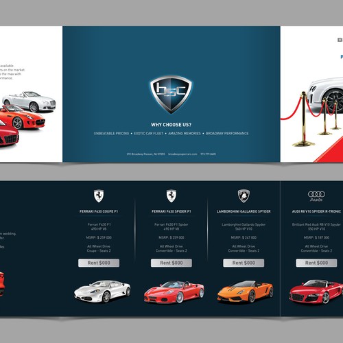 Cutting Edge Leaflet to promote Exotic Cars for Weddings Design by Fayyaz_56