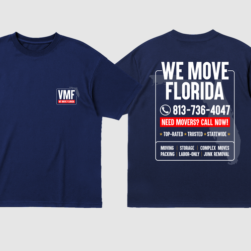 Bold, Professional T-Shirt Design for Veteran-Owned Moving Company (VMF Movers) Design by By.You