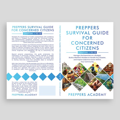 Unique book cover design for a preppers survival guide book that also conveys subject matter Design by R°Z°L