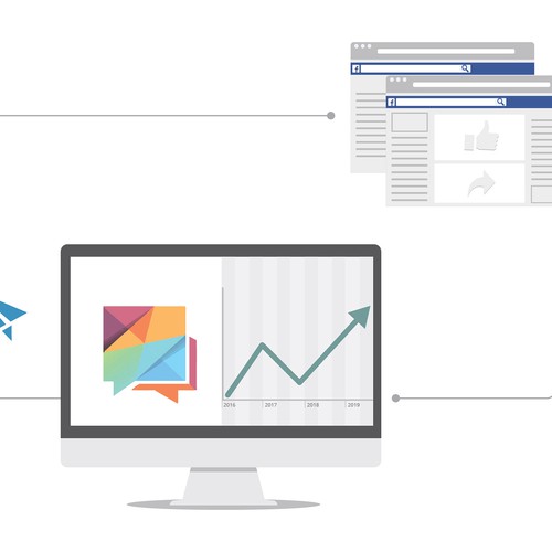 Create a stunning explainer graphic for a new chatbot company