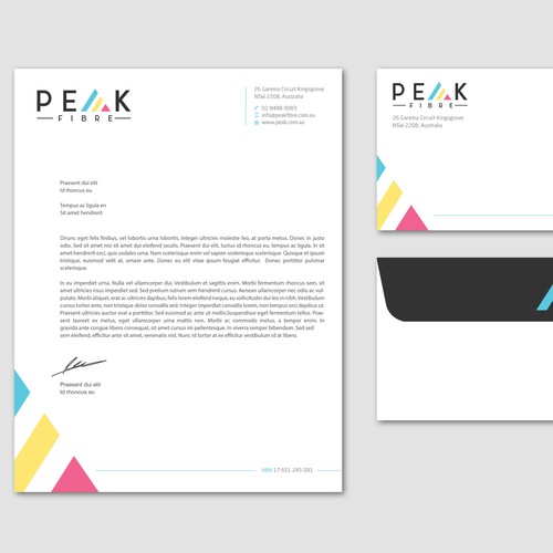 Creative, slick, professional Stationary for New Brand - Peak Fibre - Design by CurveSky™ ☑️