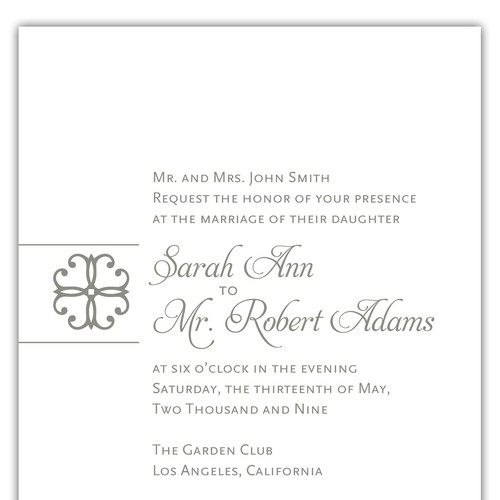 Letterpress Wedding Invitations Design by TeaBerry