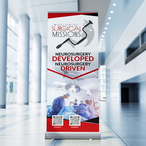 Surgical Non-Profit needs two 33x84in retractable banners for exhibitions Design by Saqi.KTS