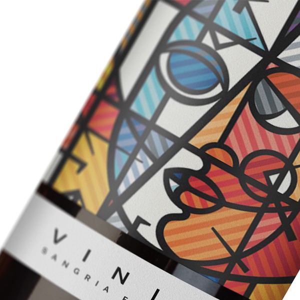 Diseño de Saverio Wongher ™ titulado "Colorful Sangria label"