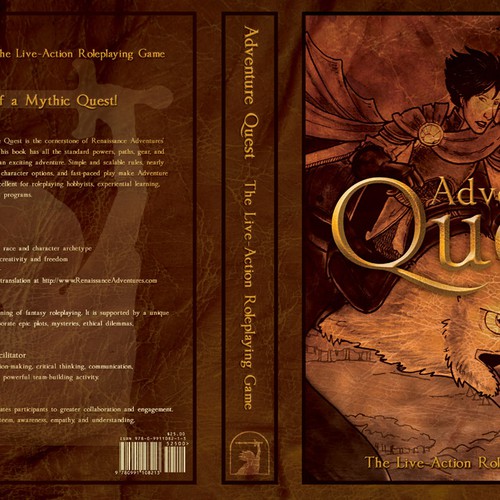 Book Cover for Adventure Quest, the Live-Action Roleplaying Game Design by Brand Leo | Niels