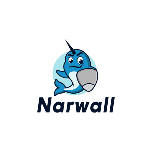 Create a cute, premium narwhal mascot for a bold, innovative COVID mask Design by DZenhar Studio