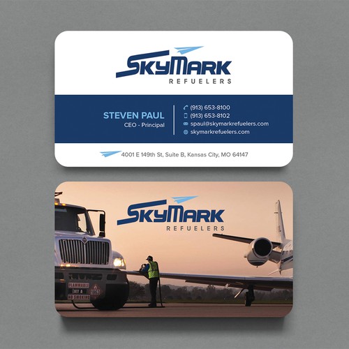 Need business card redesign for Aircraft Truck Fueling company Design by CurveSky™ ☑️