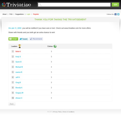Create the next website design for Triviatise Ontwerp door Liviug